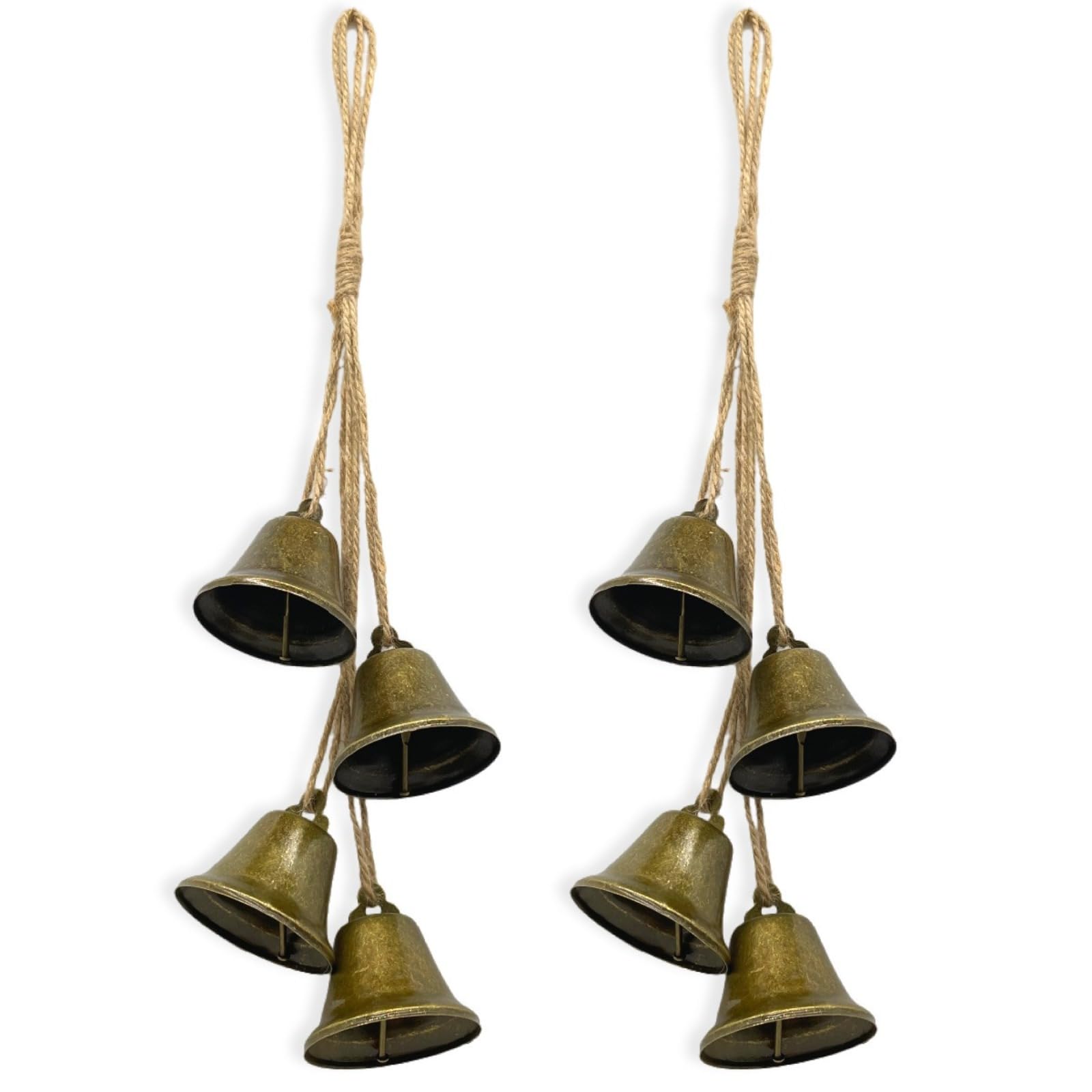 Hemp Rope Bell Metal Christmas Bell Ornament