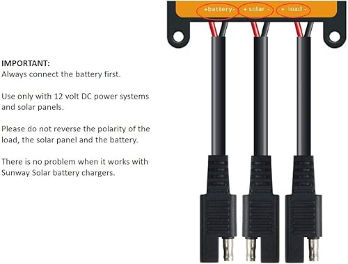 Miniatura 5 de Sunway kit de controlador de carga con paneles solares, regulador de batería, 7A para 12 voltios de cargador de batería solar, mantenedor de batería
