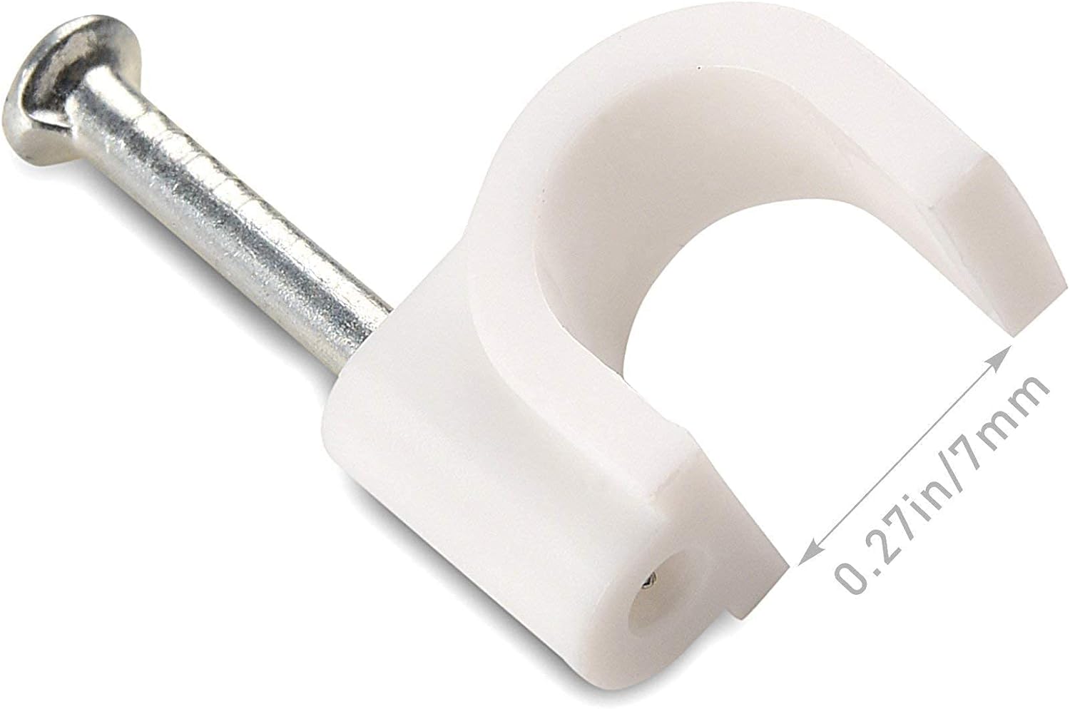Cable Matters 16 AWG 2 Prong Extension Cord (3 Outlet Extension Cord) with Tamper Guard White in 25 Feet & 200-Pack Nail-in Cable Clips Cord Organizer