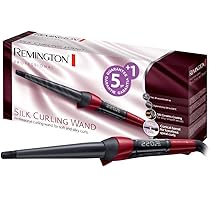 Remington Ferro arricciacapelli – Forma di cono 13-25 mm – Silk Digital: rivestimento in ceramica con proteine  della seta, Display LCD 120-220°C, ricci naturali, riccioli a spirale e onde, CI96W1
