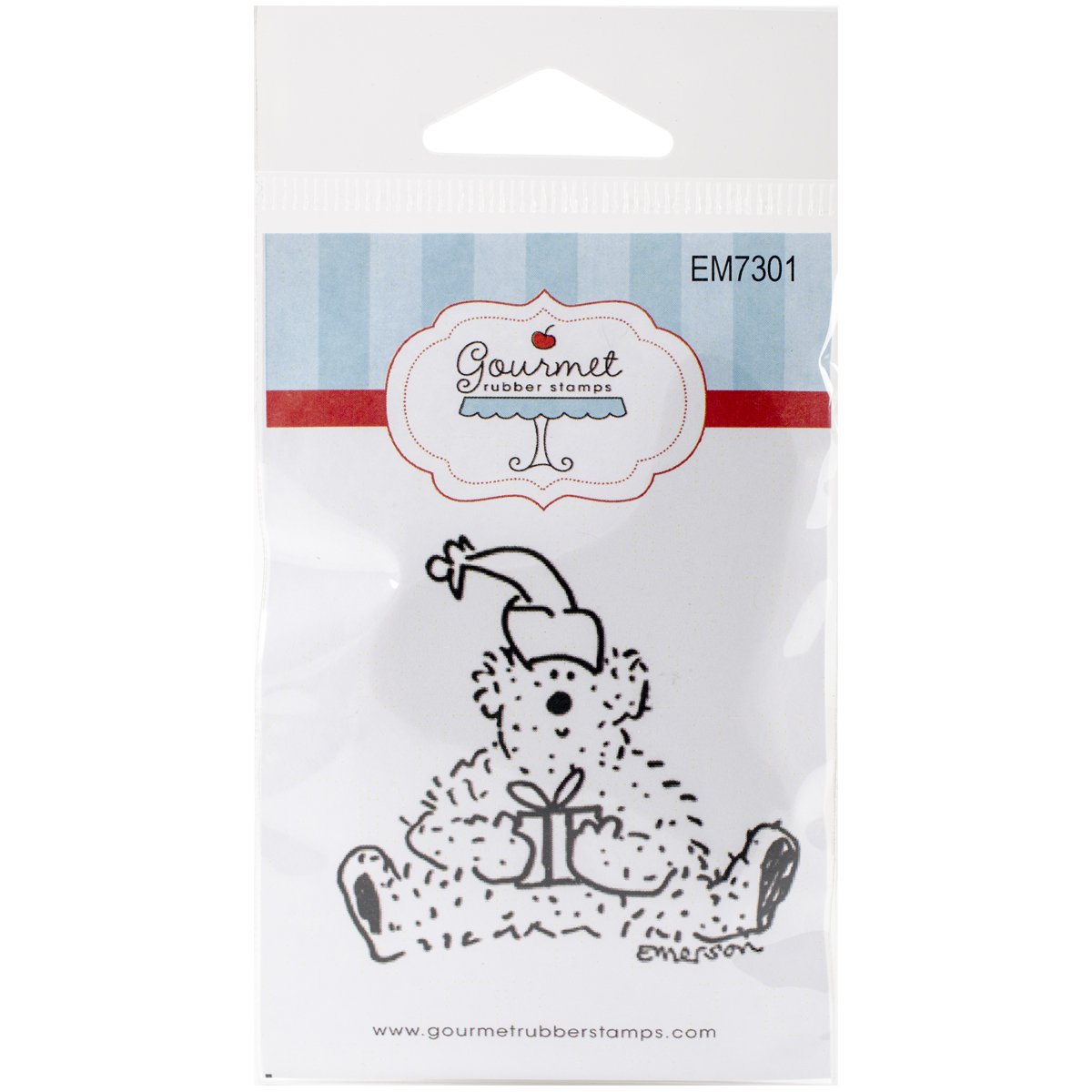 Gourmet Rubber Stamps Cling Stamps 2.75 x 4.75-inch-Holiday Bear with Gift
