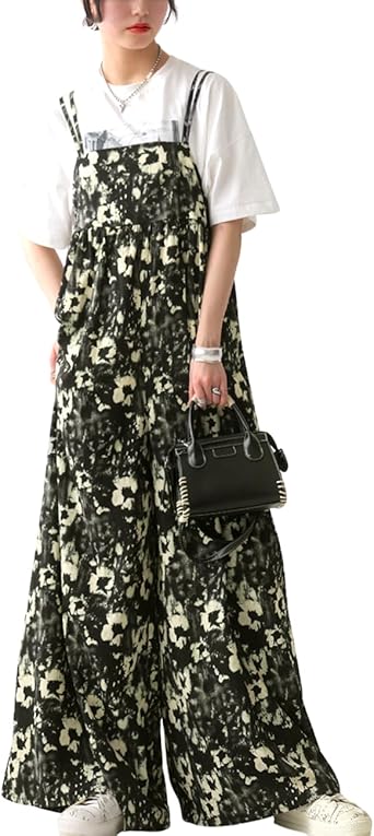 希少 antiqua 花柄サロペット antiqua サロペット オーバーオール 花柄キャミサロペット