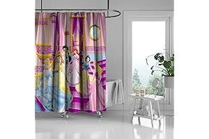 Princess Shower Curtain for Girl Kids Bathroom Decor Party Background