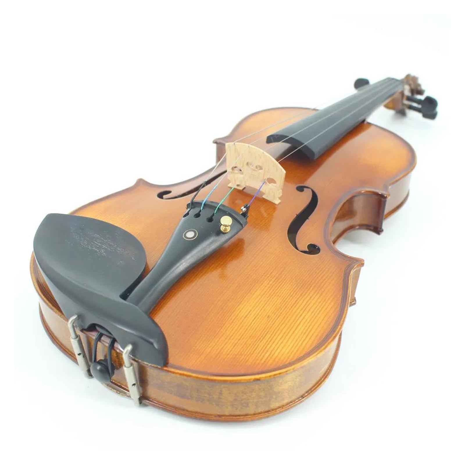 Violín De Tamaño Completo 4/4 De Arce Flameado Hecho A Mano Con Tapa De Abeto Ébano Con Estuche Y Sordina Para Arco Instrumento De Violín(1/8)