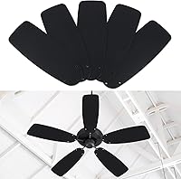 Kittmip 5-Pack Waterproof Replacement Fan Blades for 42-52" Ceiling Fans - Black Drum Design, Easy Predrilled Install (16.6x6.1")