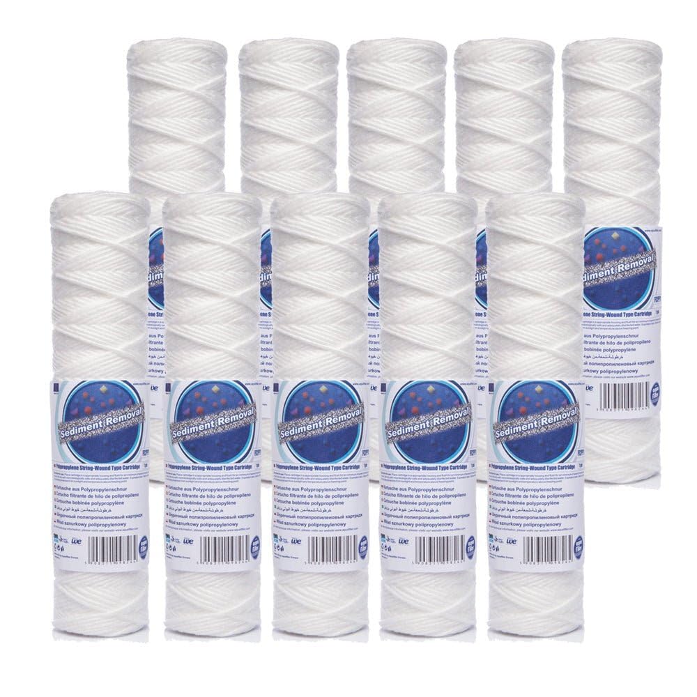 10 x Aquafilter 100 Micron Yarn String Wound Sediment Water Filter 10" FCPP100