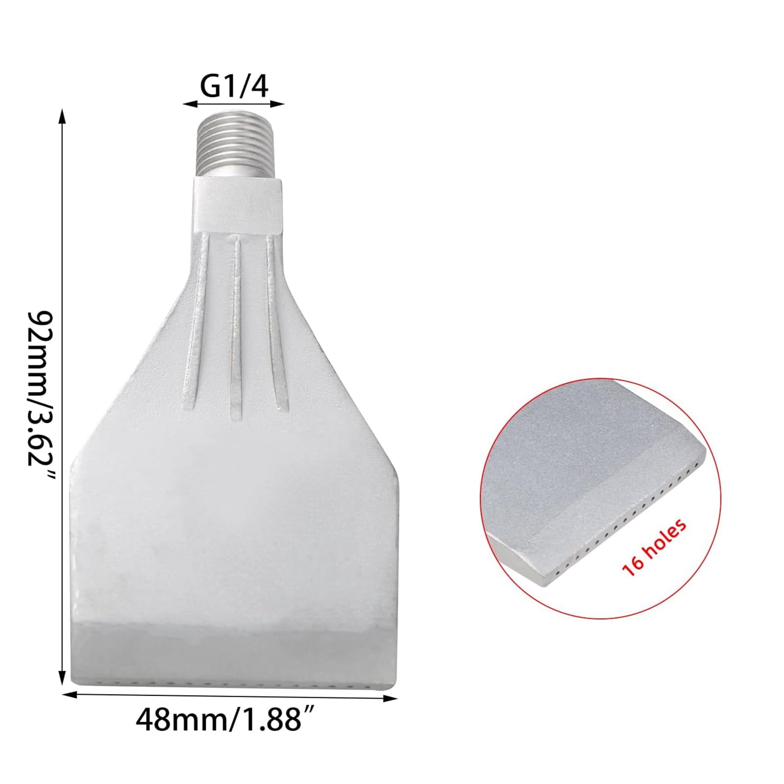 TsoLay 1 Ugello Piatto in Acciaio Inox con Filettatura Maschio G1/4, Ugello Antipolvere a 16 Fori, Adatto per Componenti di Macchine Ad Aria Compressa, Rimozione Polvere, Raffreddamento