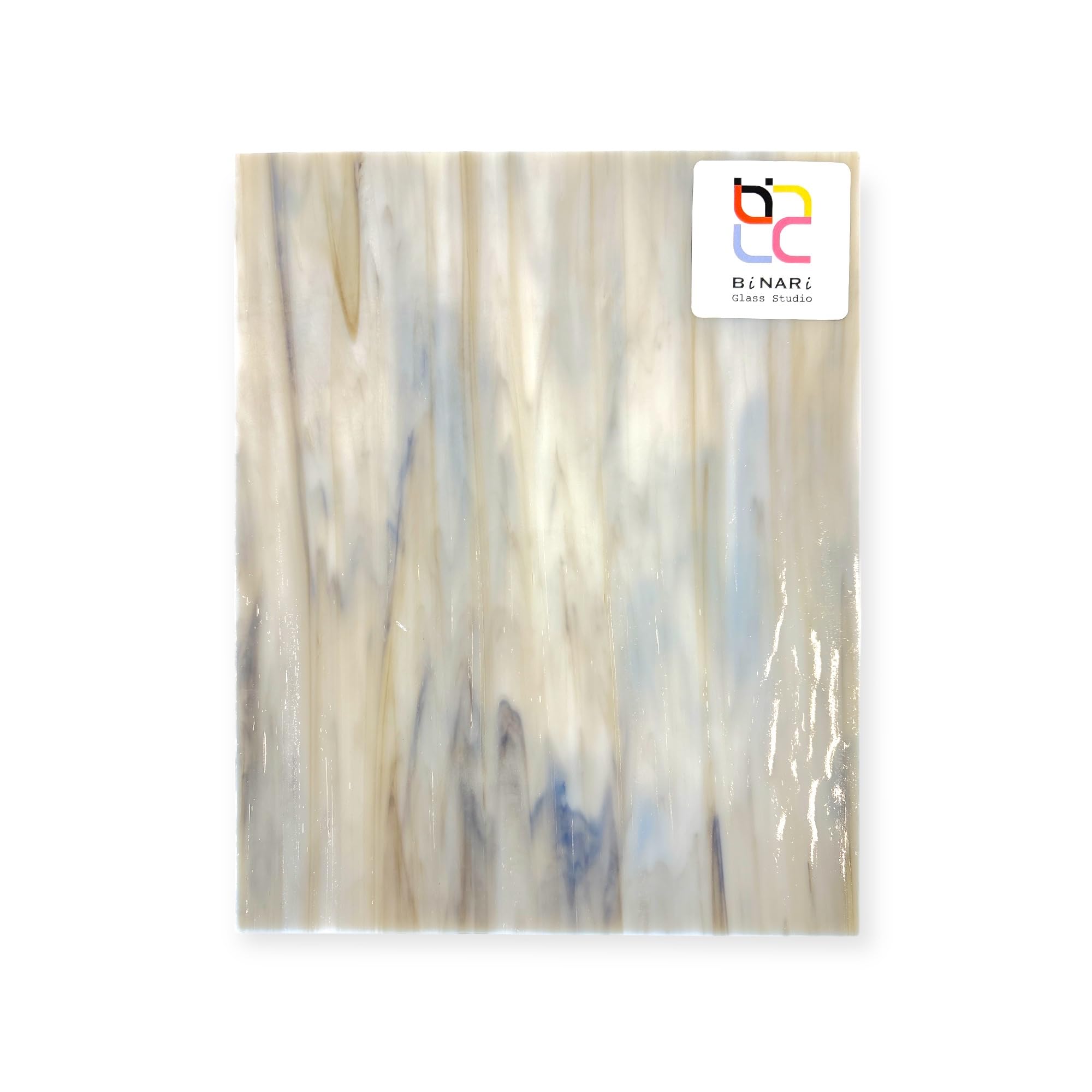 Wissmach Stained Glass Sheet: Medium Gray and Brown Swirled, Dense Opal (8"x12"-1 Sheet) by BiNARi Glass Studio-image-40