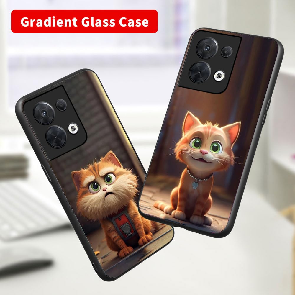 Cover per Oppo Reno 8 (Reno8) 5G, Slim Modello di Gatto