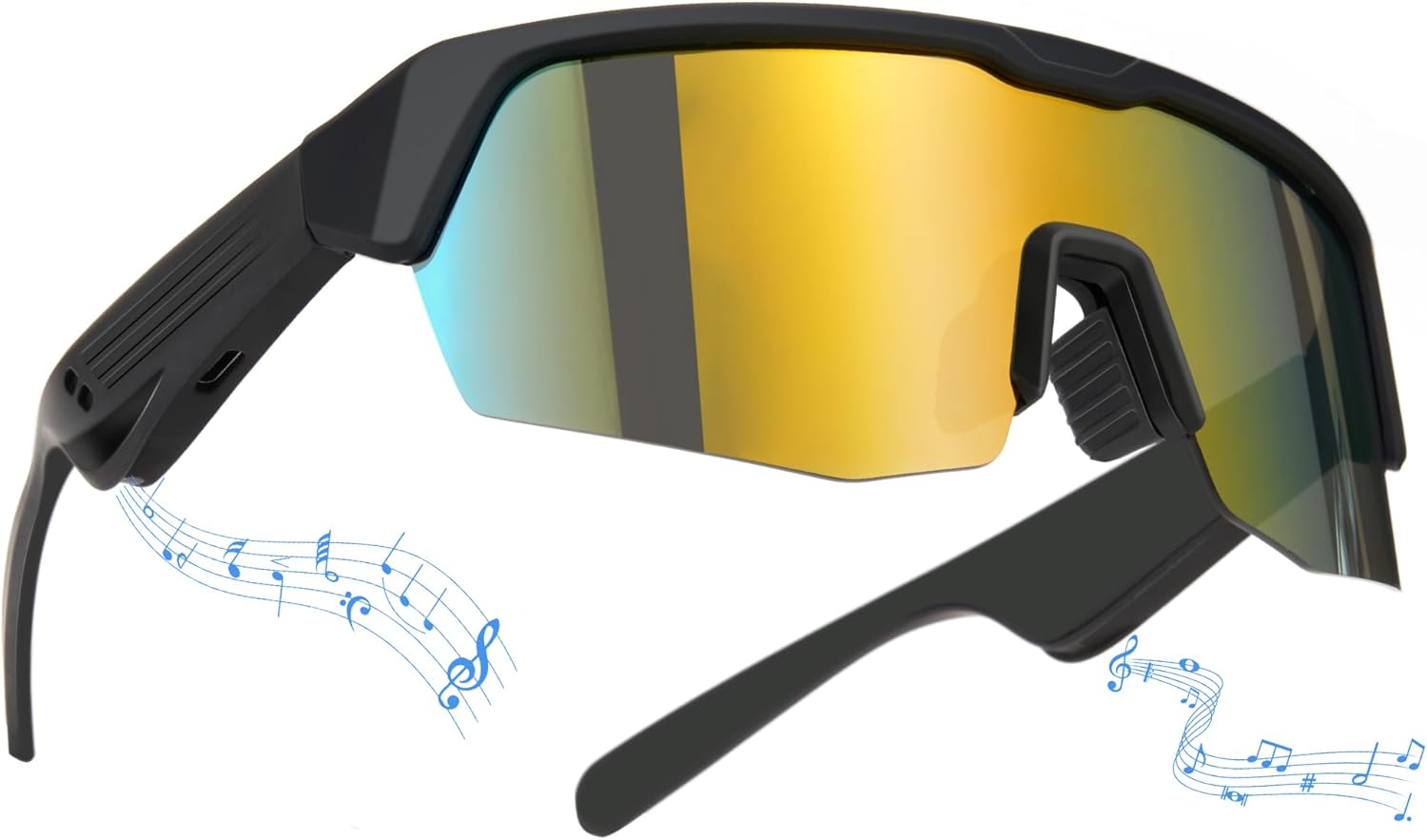 Cyxus Bluetooth Cycling Glasses Smart Sunglasses for Men Women Built-in Mic Open Ear Music Speakers Sport Running AI1330