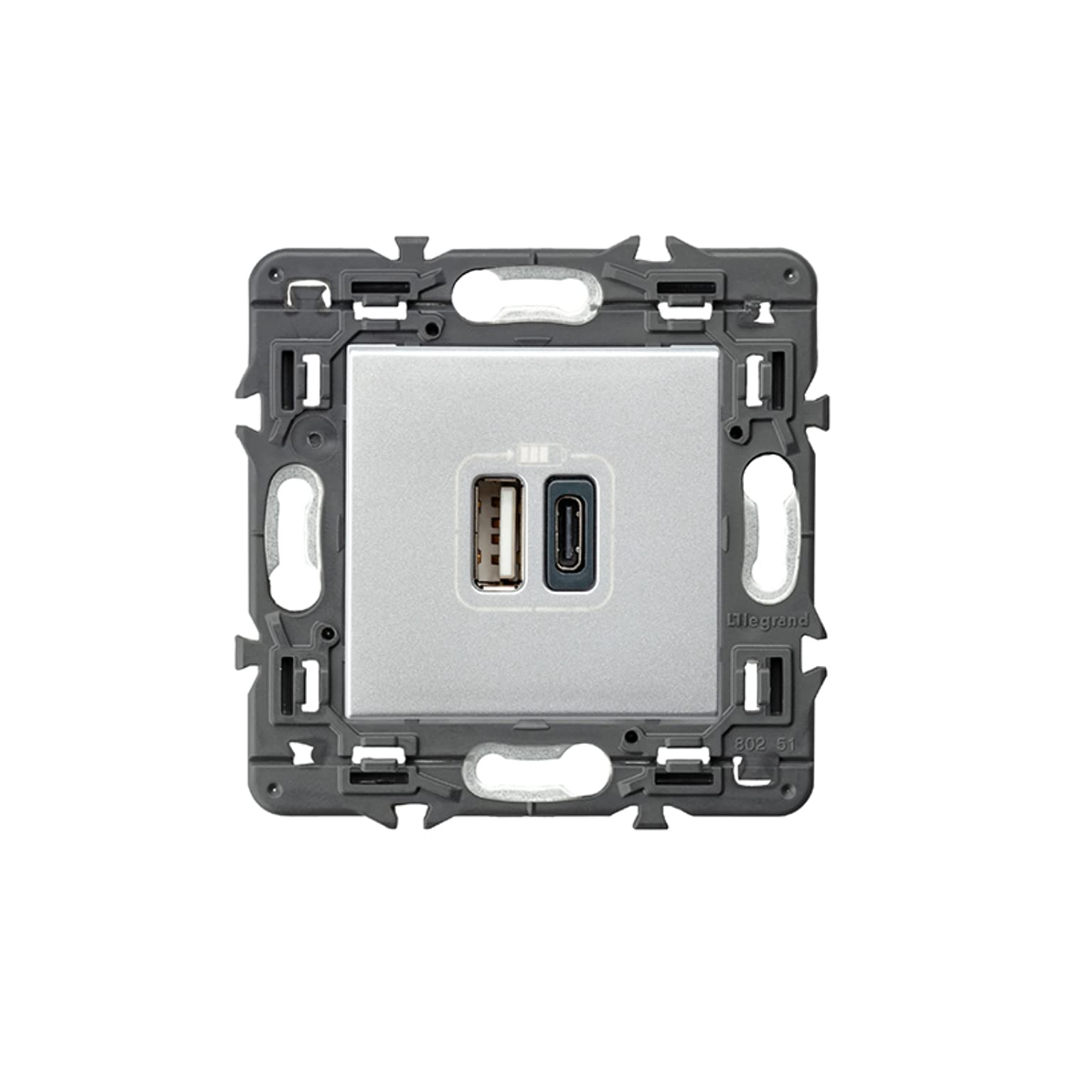 Prise USB Legrand 741332 standard multicolore pour charge murale