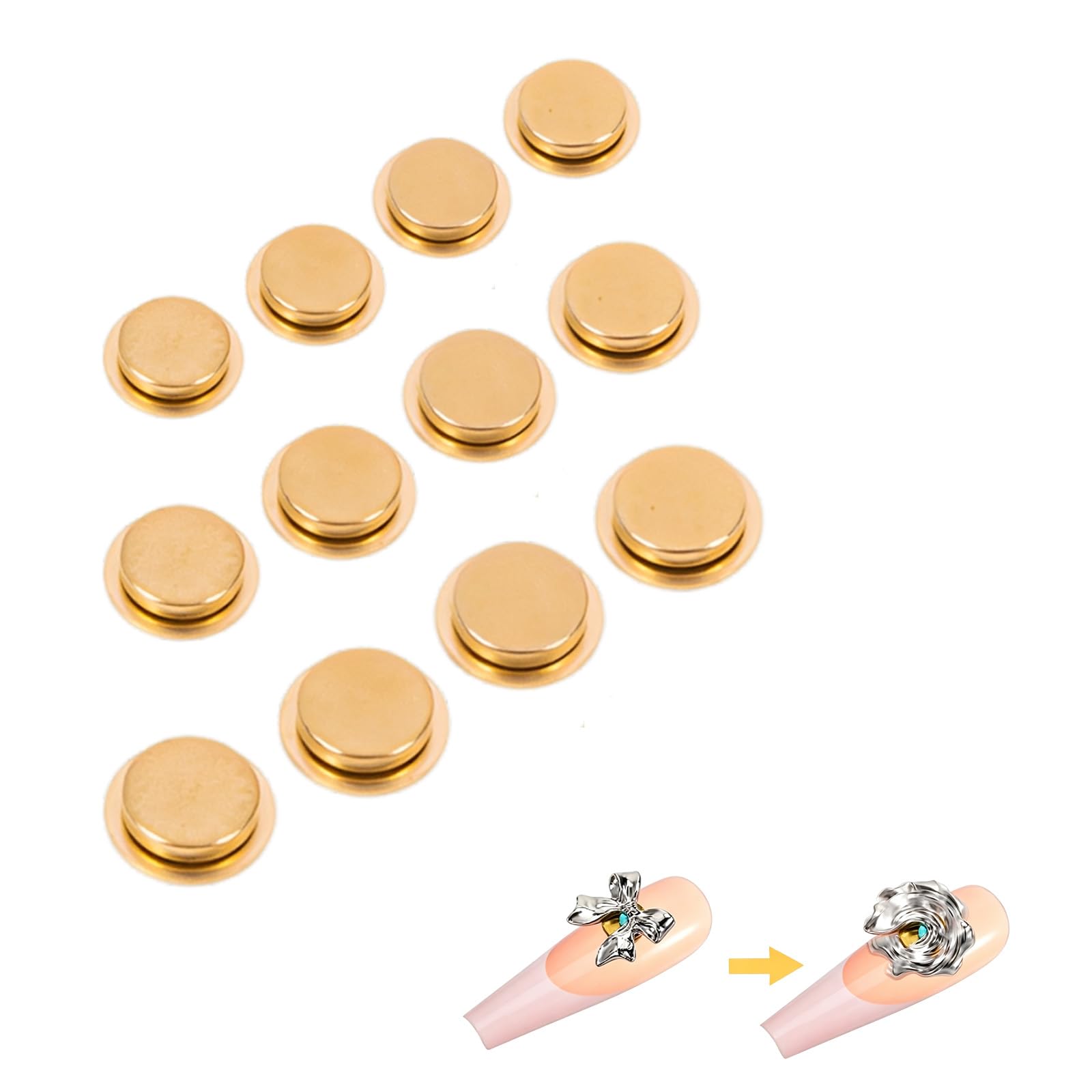 12-Piece Nail Rings, Bearing Steel Rotating Nail Art Rings for Women, Nail Charms and DIY Accessories for Miniature Model Building and Craft Hair Clip Assembly-image-23