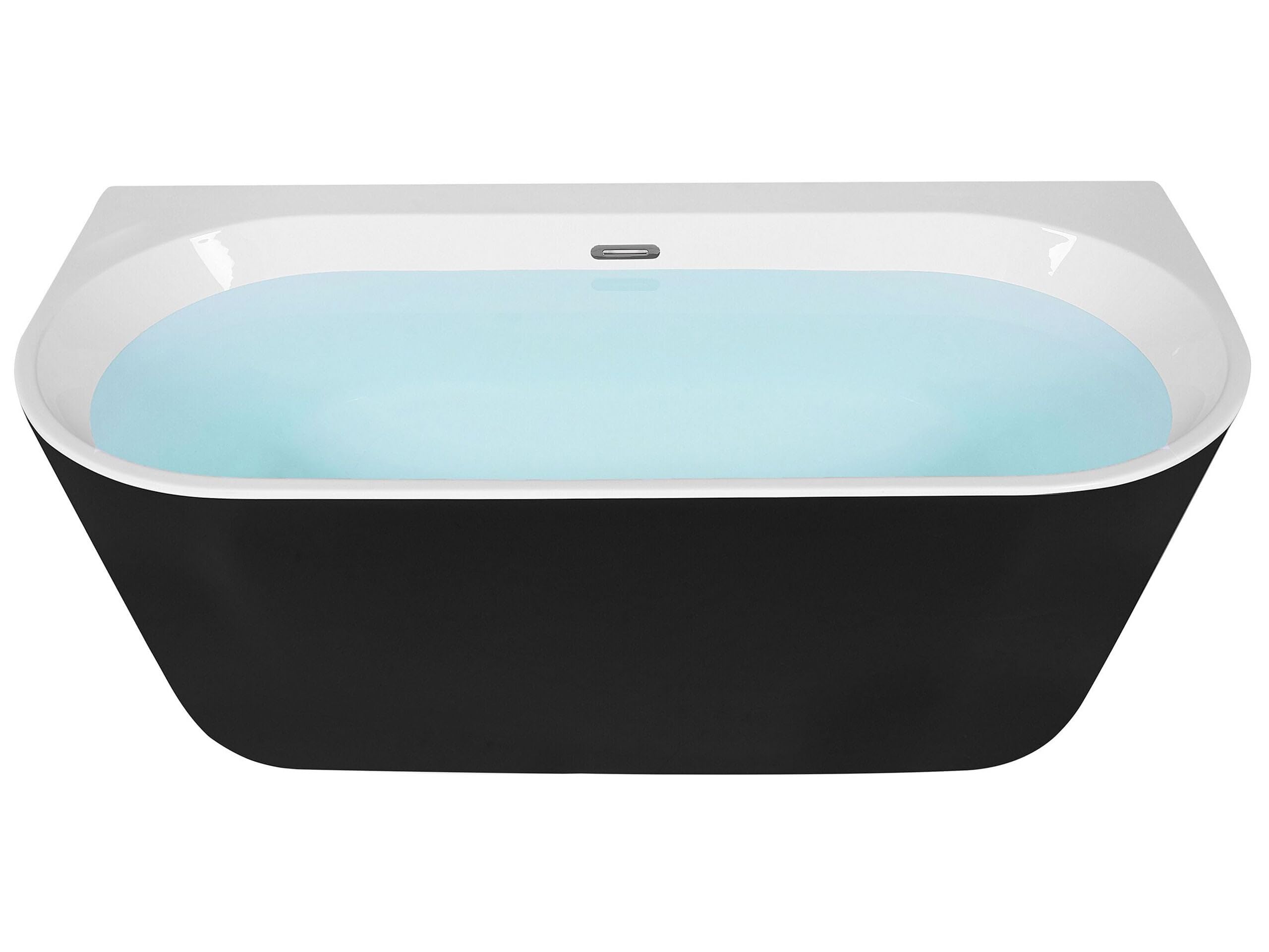 Bañera acrílico sanitario negro ovalado individual 170 x 80 cm diseño moderno Harvey