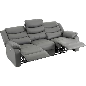 Electric Reclining Chair, 3-Seater Reclining Sofa, Independent Left and Right Adjustment, Built-in Ottoman, Personal Chair, Electric Sofa, Pressure Distribution, Reclining Chair, Suitable for