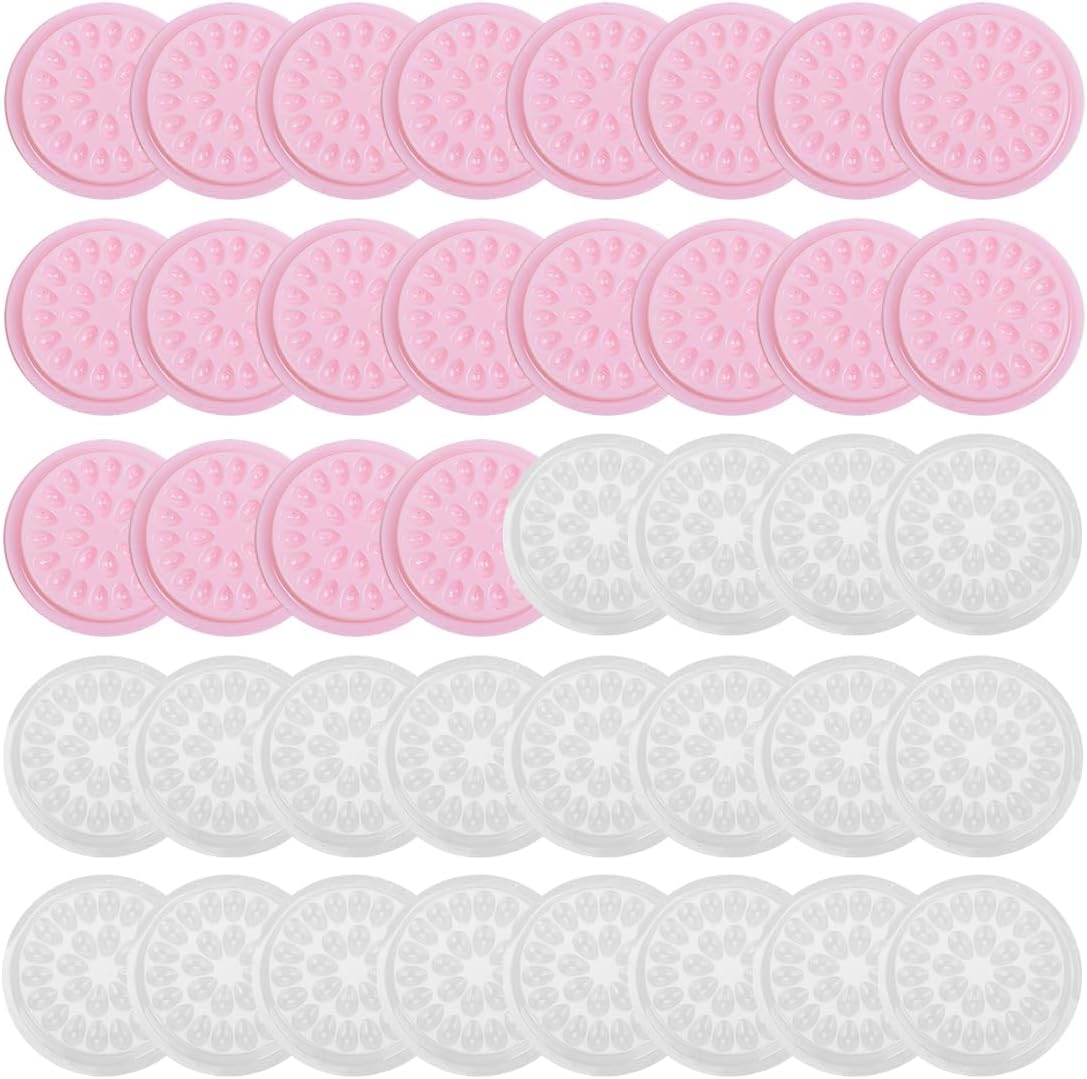 BEPSYOM 40pcs Plastic Eyelash Glue Disposable False Eyelashes Extension Tray Pallet Holder Pads