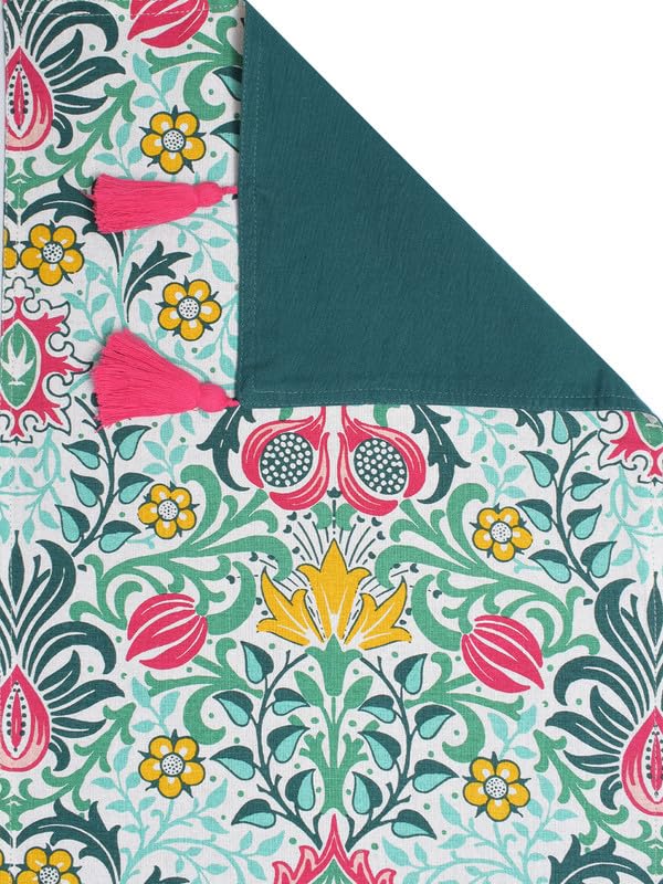 Image of Blanc 9 Isla Home & Kitchen Pure Cotton Printed 4 /6 Seater Table Runners|(33x182) cm