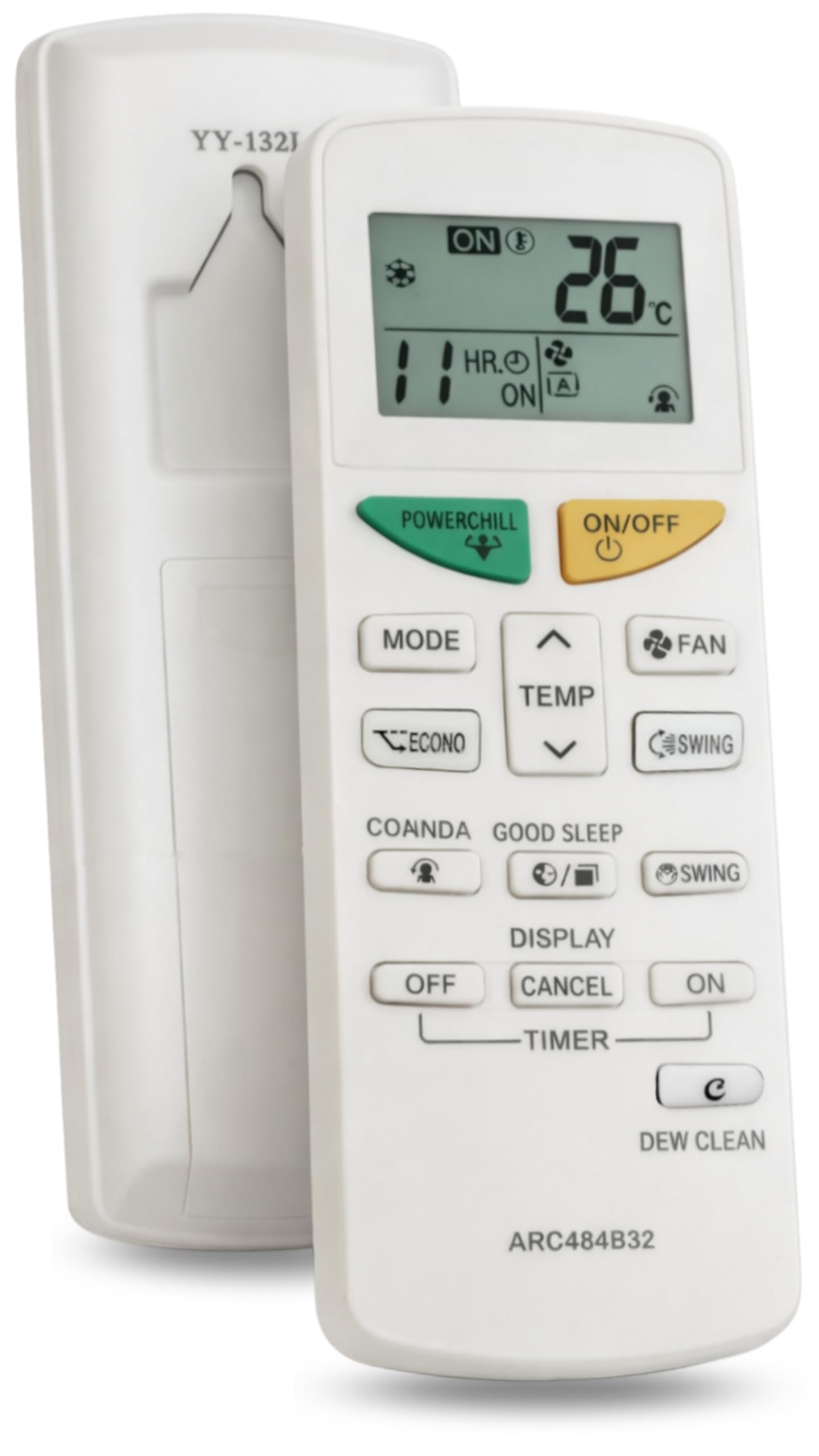 Compatible with Daikin AC Remote Original ARC484B32 with Dew Clean Function Model 132L Suitable for 1, 1.5, 2 Ton Split and Window Inverter Air Conditioner (Dew Clean) (White)-image-39