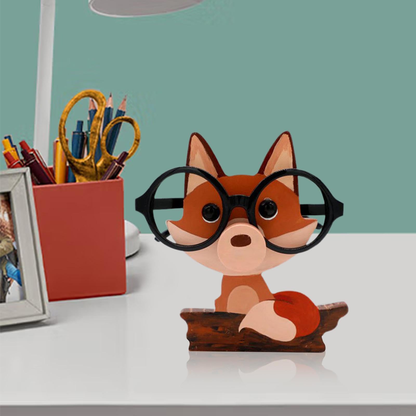 Drewniany uchwyt na okulary ze zwierzętami kreatywne lisy kangury w kształcie okularów stojak na okulary ze zwierzętami uchwyt na okulary przeciwsłoneczne stojak ekspozycyjny na biurko domowe