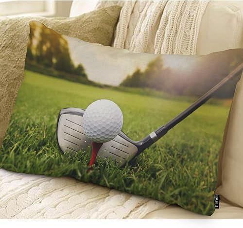 Miniatura 2 de EKOBLA Fundas de almohada cuadradas decorativas para club de golf, amantes del deporte, campo de golf, algodón, lino, cuadradas, para la cintura,