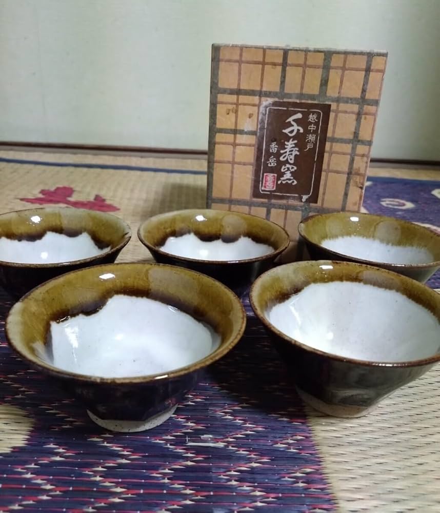 Amazon.co.jp: 越中瀬戸焼千寿窯吉野香岳小鉢 ミニ茶碗 茶器 酒器 貫