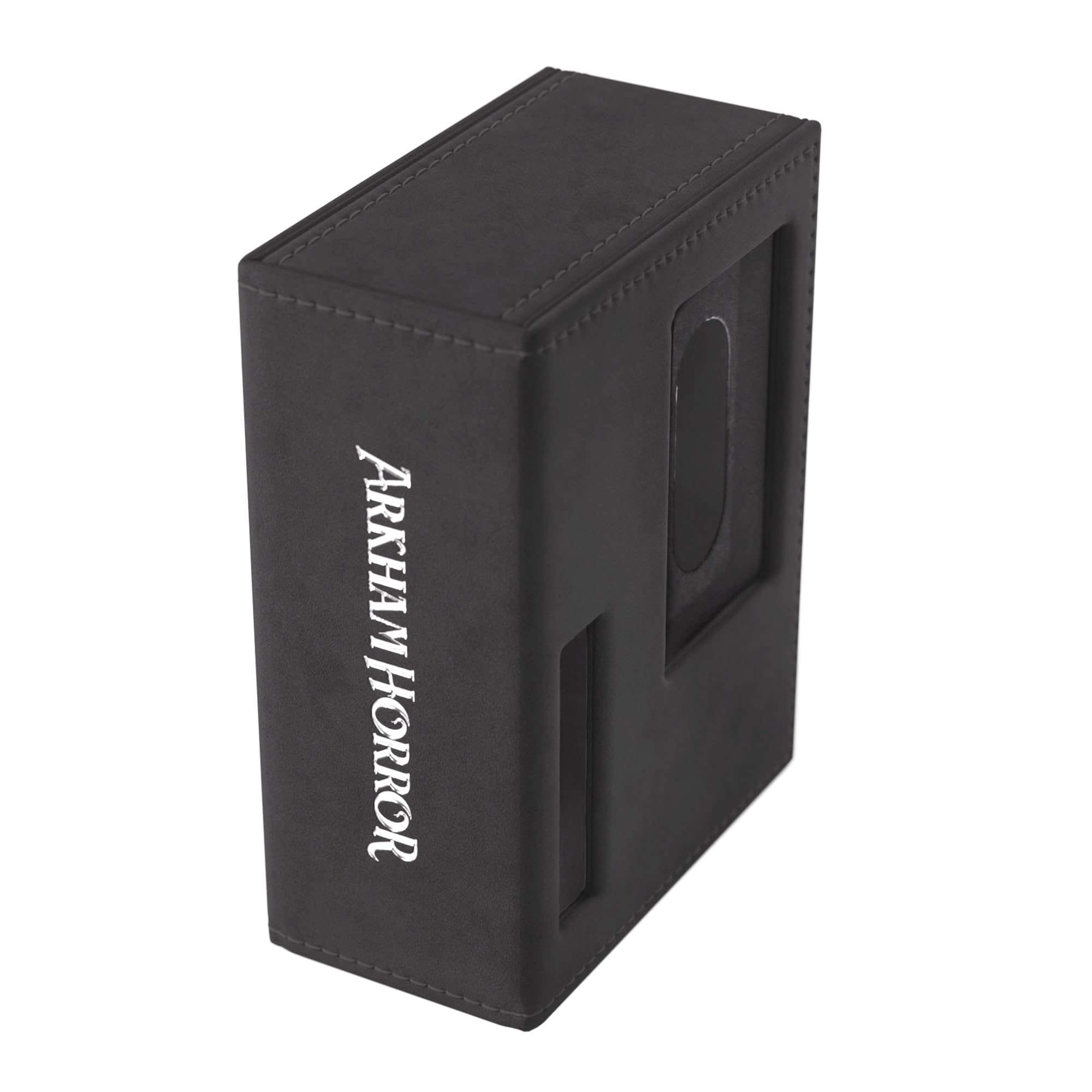 Gamegenic Arkham Horror Investigator Deck Tome - New Edition Gray Neutral, Caja para Mazos Premium, Capacidad 60 Cartas con Funda, Cierre Magnético y Ventanas de Identificación