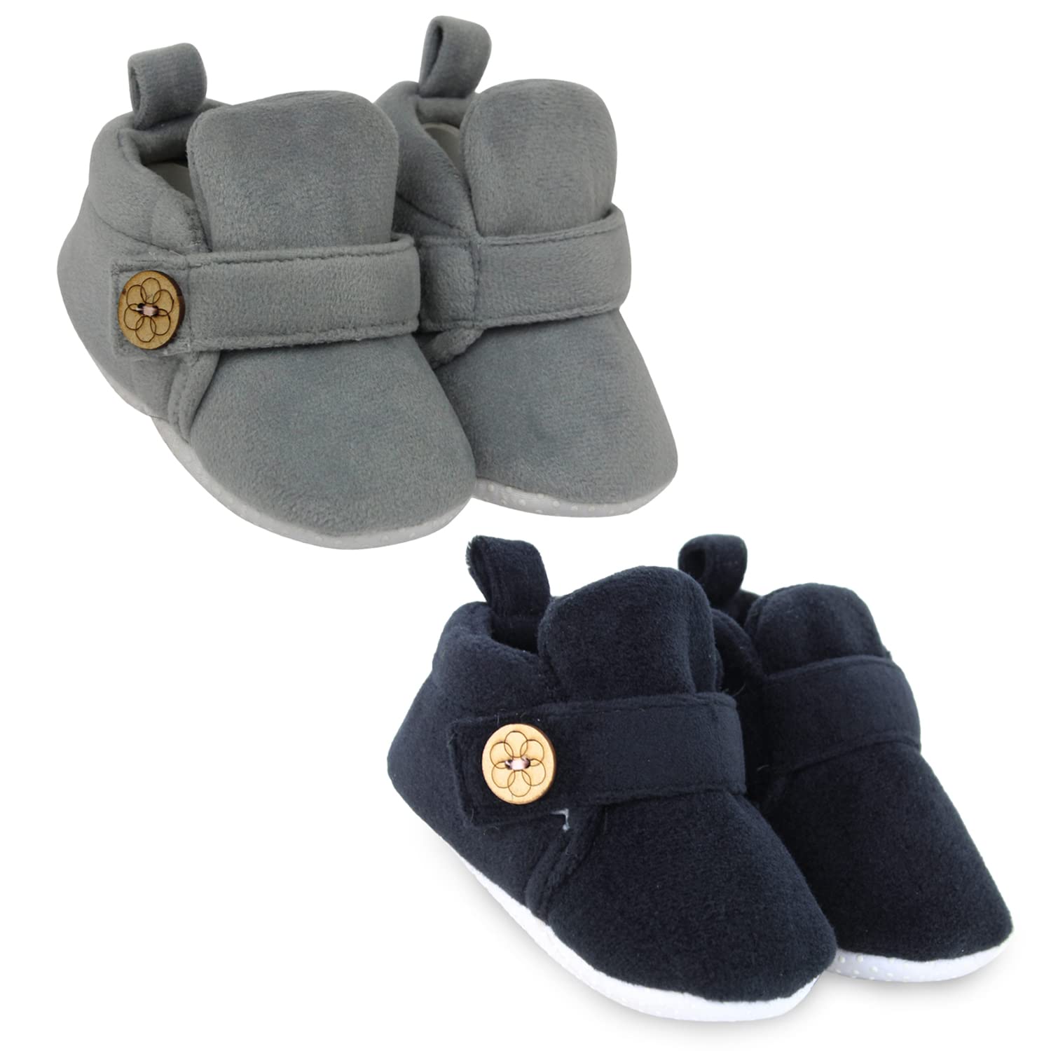 Baby Boys & Baby Girls Pack of 2 Pair 6 to 12 Months Velvet Booties