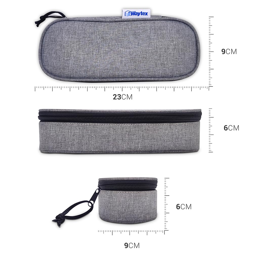Waytex 931161 Large Capacity Semi Rigid Oval Zip Pencil Case for School Office, Storage, Cosmetics, 23 x 9 x 6 cm, Grey, Grey - Image 4