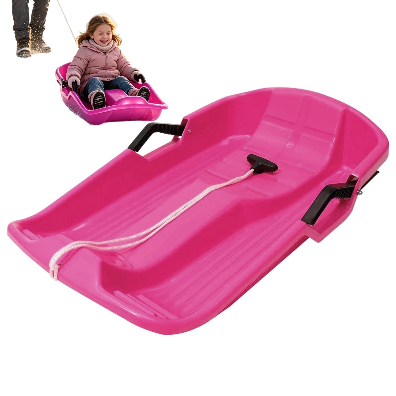 Slittini Neve Per Bambini Slittino Invernale Per Esterni 2 Posti Con Corda | Skiboard Slitta Da Neve ragazzi, spiaggia, sabbia, ghiaccio, piste erbose, discesa, all'aperto