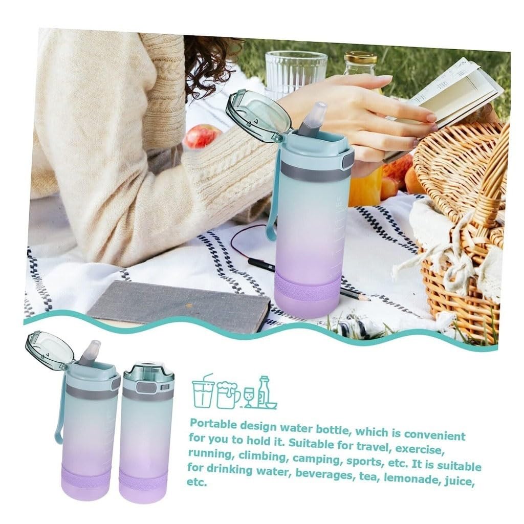 Trinkflasche Sport Wasser Tasse Fahrrad Outdoor Büro Wandern Wasser Flasche Tragbare Wasser Flasche Mountainbike Fitness Wasser Flasche(Green,400ml)