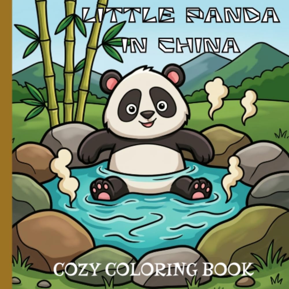 little panda in china: cozy coloring book