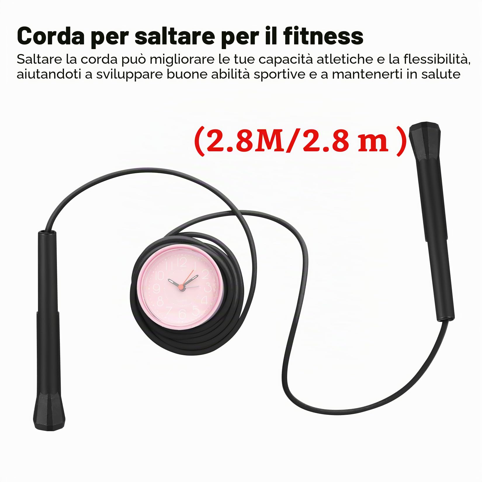 2 Pz Corda per Saltare Professionale, 2,8 m Corda per Saltare Fitness per Adulti, Speed Corda di Salto Regolabile per Boxe, Esercizi di Fitness, Allenamento Aallenamento Donne Uomini