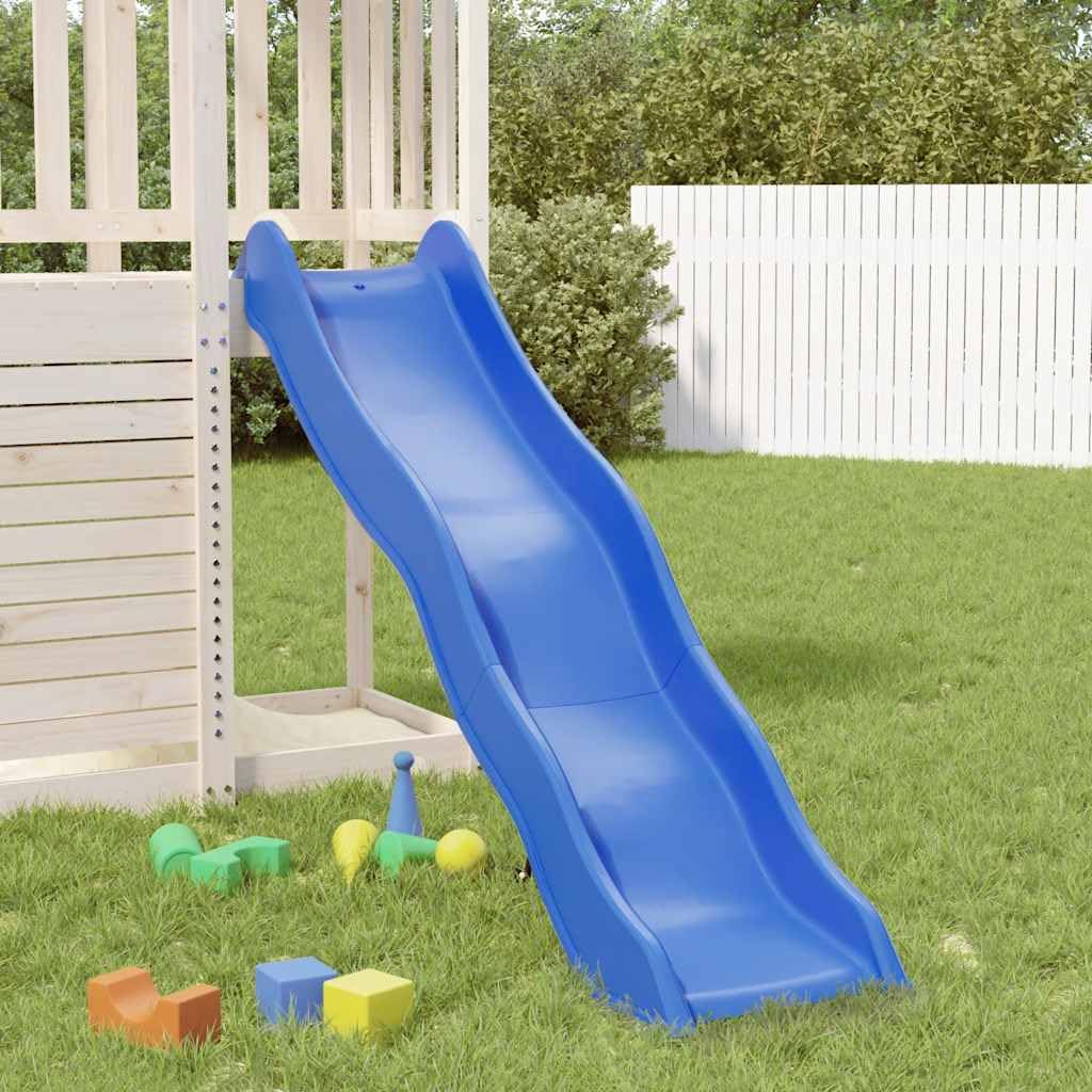 Generico Scivolo per Bambini Blu 174x38 cm in Polipropilene,Set Altalena e Set di Gioco