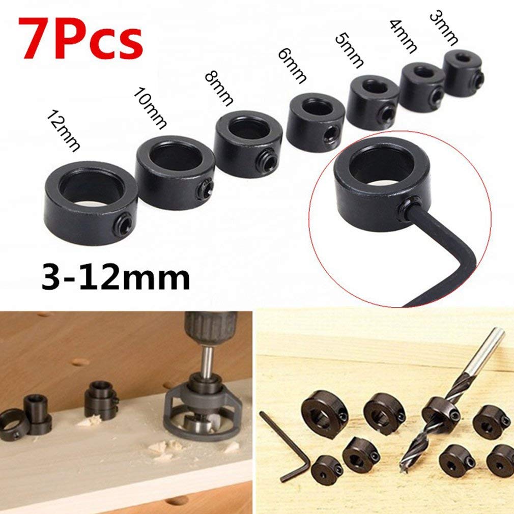 Drill Stop Assortment Set, Drill Assortment Depth Stop Ring Set, 3/16mm Instruments Bit Limit Ring, For Woodworking Drill Bit Consistent Drilling (Size : 3mm - View #9