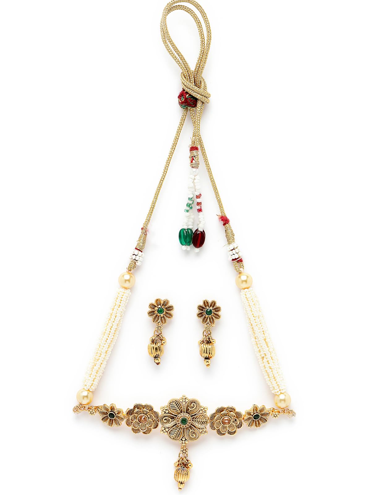 Sukkhi Astonish Gold Plated Floral Copper Choker Necklace Set With Studs Earring | Jewellery Set For Women (NS105535) (B0CBB9D694) Amazon Price History, Amazon Price Tracker