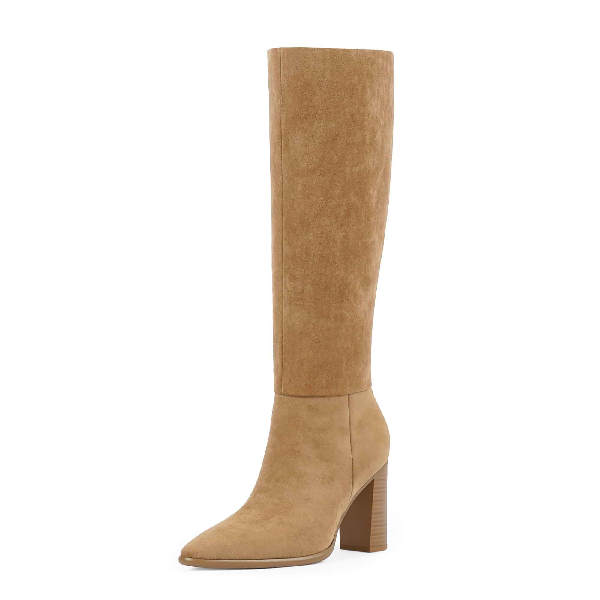 Easyfox Knee High Boots for Women Pointed Toe Chunky Heel Tall Boots Side Zipper,Insole Cushioning Foam Tall boots,Fall Spring Winter Fashion Dress Boots,Evening Bridal office Long Boots
