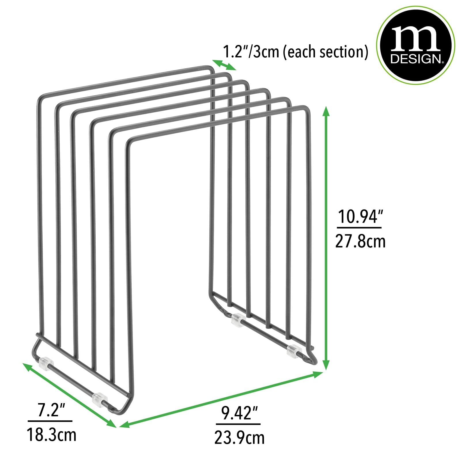 mDesign X-Large Steel Storage Tray Organizer Rack for Kitchen Cabinet ...