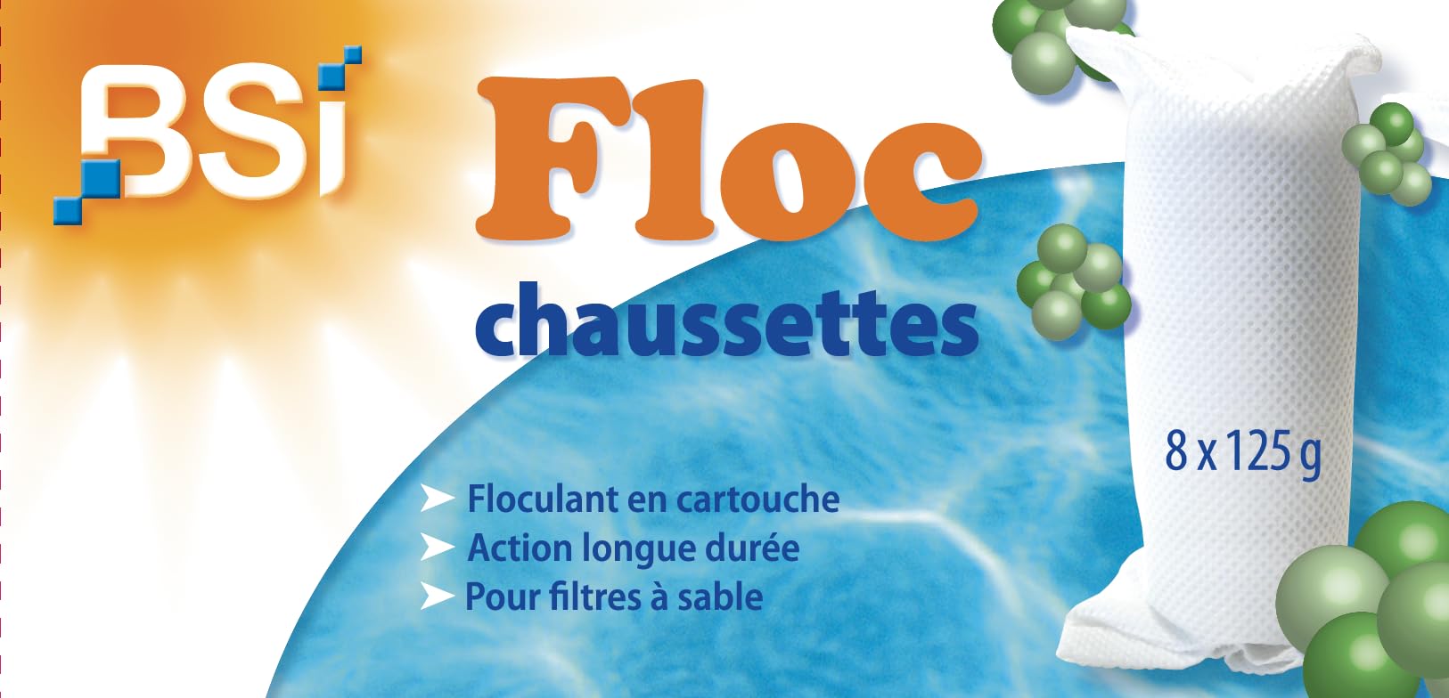 Chaussettes Floculantes Longue Durée Spécial Piscine 8 x 125g