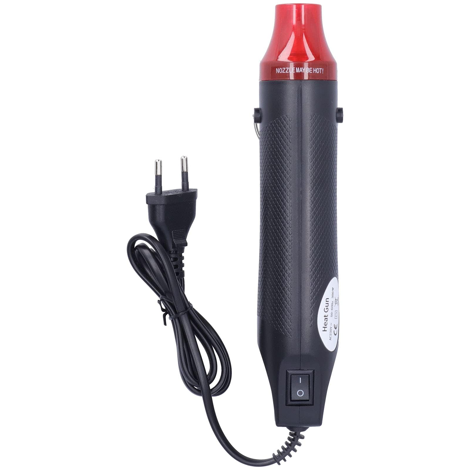 300W Mini Pistola Termica 200℃ Pistola Ad Aria Calda Portatile per Fai da Te per il Riscaldamento Timbro di Gomma in Polvere in Rilievo con Film Termoretraibile(European Standard 230V)