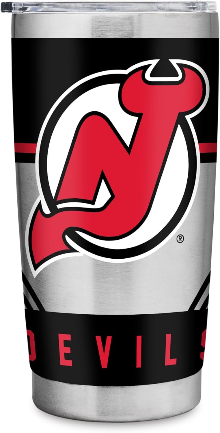 Rico Industries NHL Hockey 20oz Stainless Steel Tumbler with Lid - Great for Coffee, Tea, Water or Cocktails