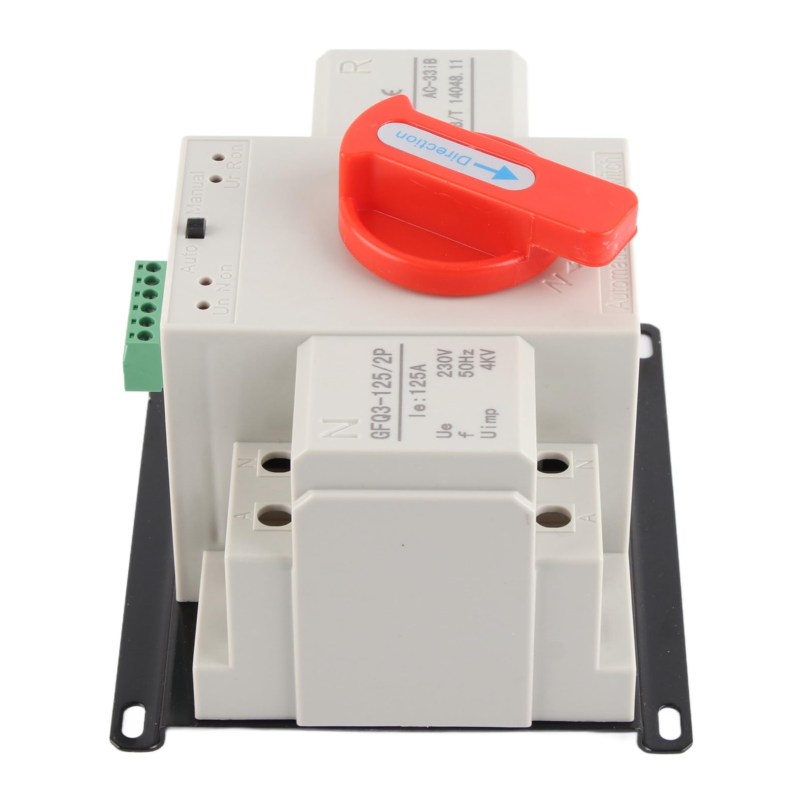 AC230 V 125 A Mini Dual Power automatyczny przełącznik transferowy ATS 2P, ręczna obsługa, wielokrotna ochrona, łatwa instalacja, PC i mosiądz, do szpitala, sklepu, banku