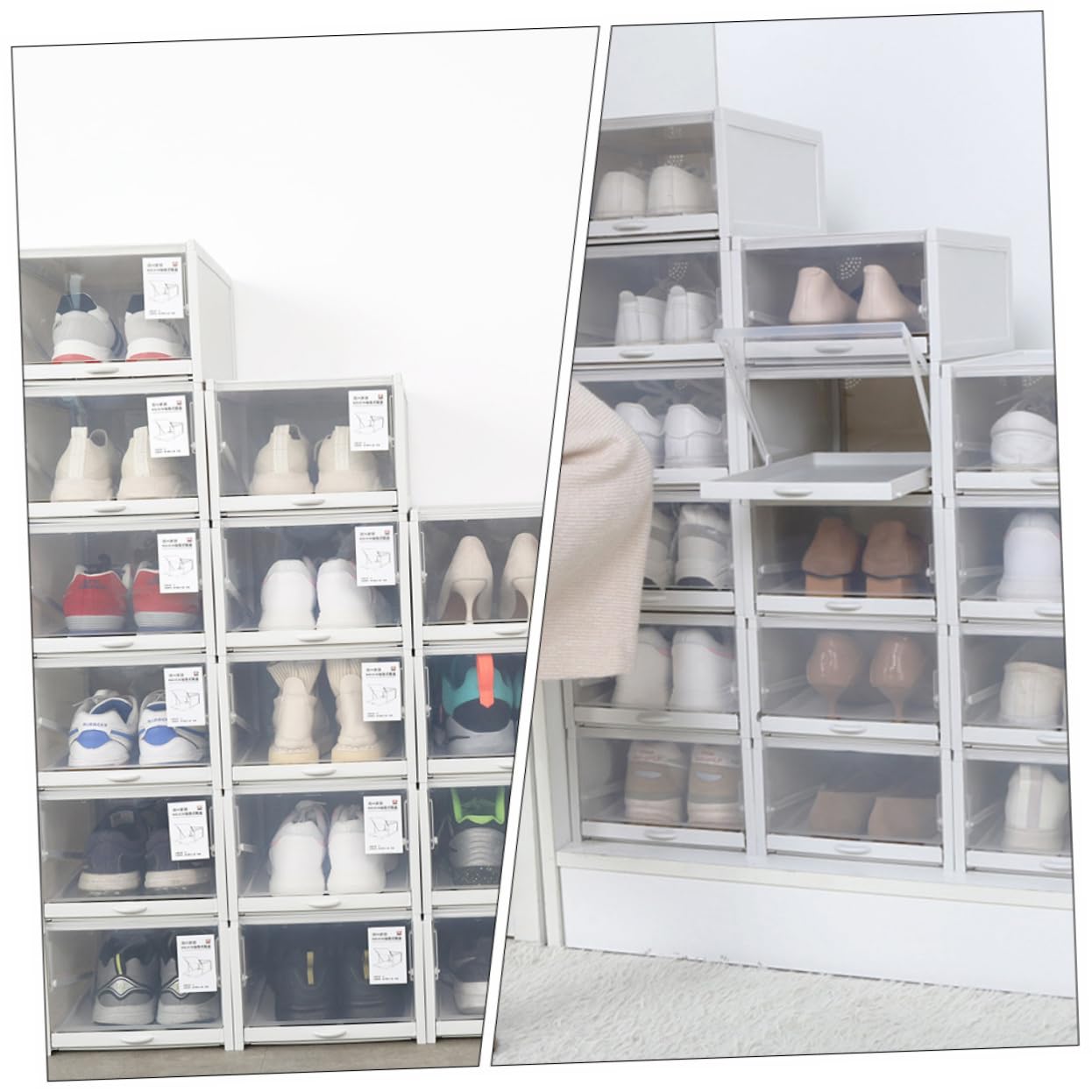 KOMBIUDA 1pc Compact Push Pull Shoe Storage Box Household Shoe Case for Dust Organization Design Space Saving for Entryway and Closet