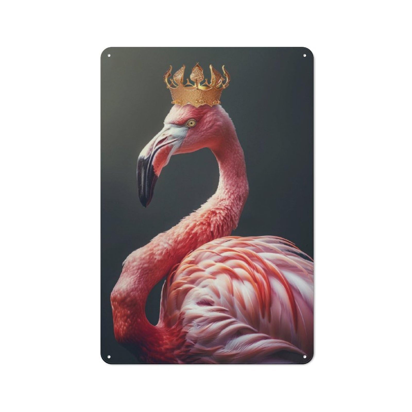 Junmoney Flamingo King Retro-Style Tin Wall Plaque 30X20cm For Café Or Home Bar, New Home Wall Decor For Home Bar Enthusiasts