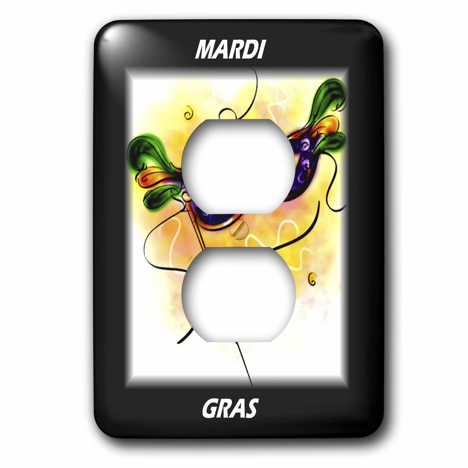 Mardi Gras Máscara de plumas solución estética para tapar enchufes viejos de pared