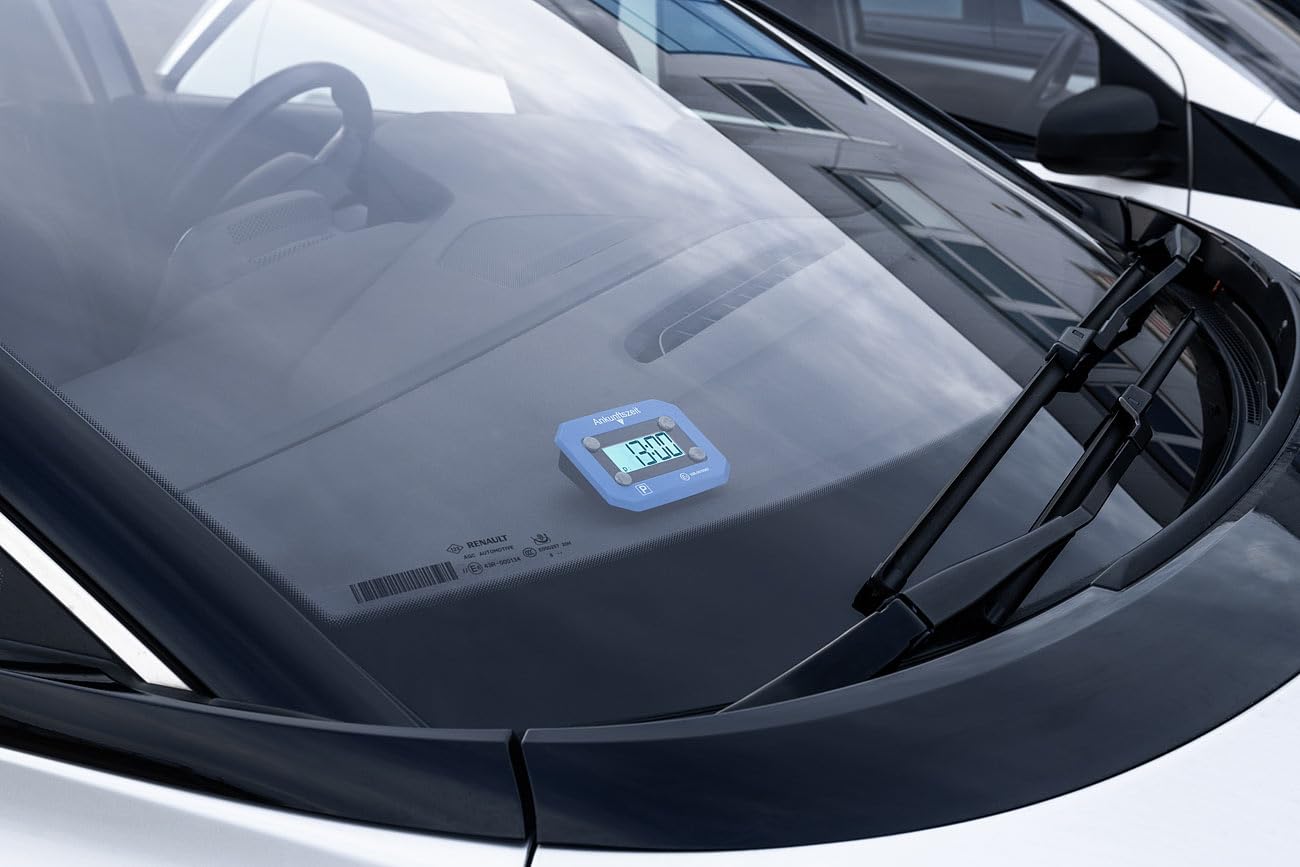 Lescars Elektonische Parkscheibe: 4er-Set ultrakompakte, Digitale e-Parkscheiben mit ECE-Zulassung (Elektrnische Parkscheibe, Auto, Elektronische)