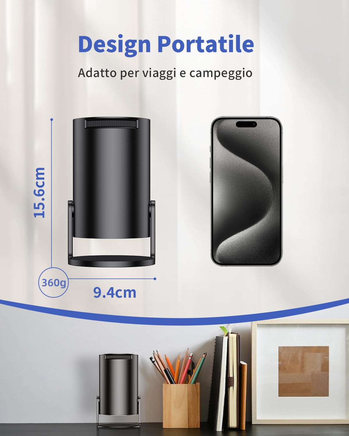 [App Integrate e Migliorate 2026] Videoproiettore 4K, Yoton Proiettore Wi-Fi 6 e BT 5.4, Compatibile 4K/1080P, Correzione Auto, Condivisione Schermo Wireless iOS/Android, HDMI/Chiavetta TV, Nero