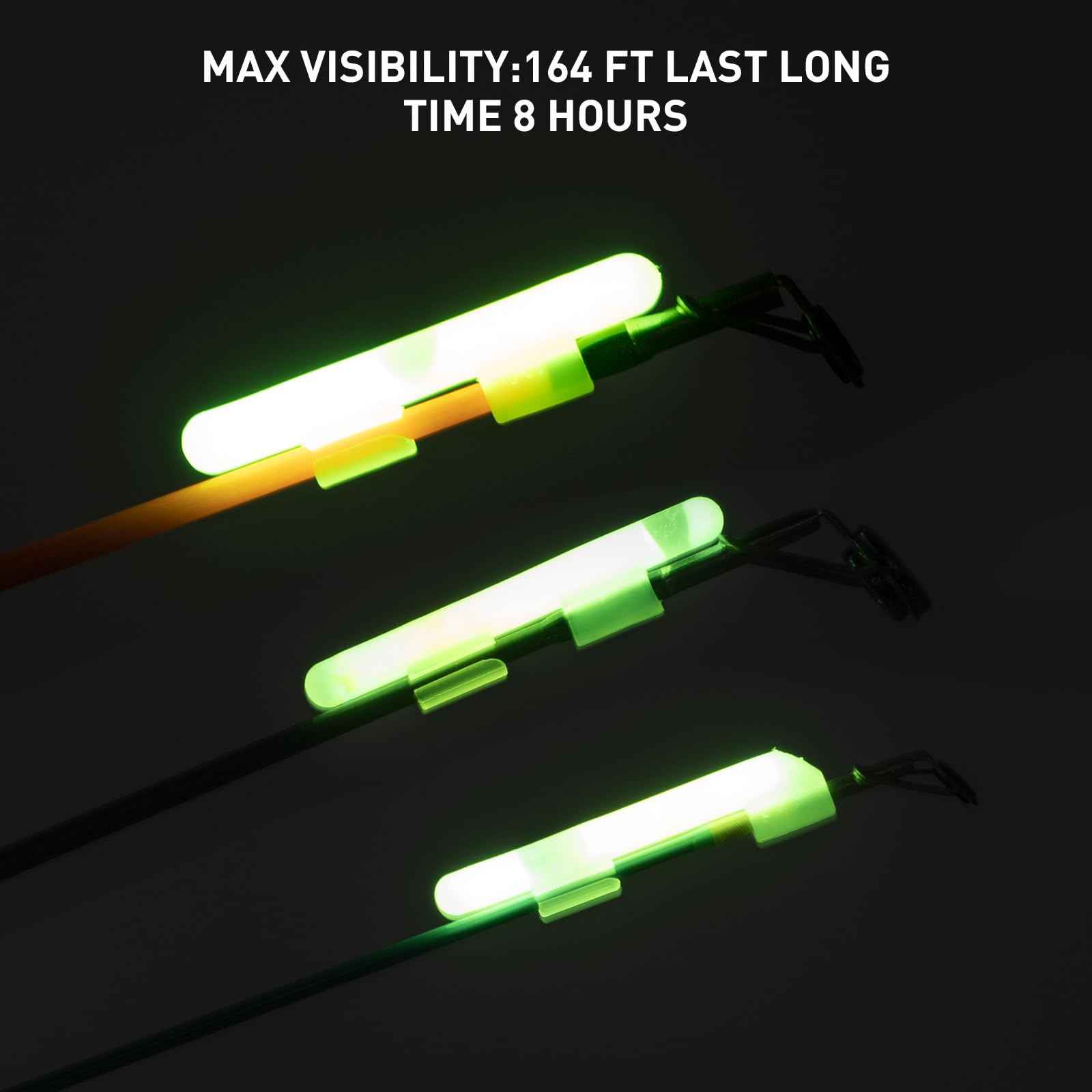 QualyQualy Clip-On Fishing Glow Sticks for Pole, Fishing Rod Tip Light Fishing Pole Light Sticks Bulk Kit 100 Pcs 20 Pcs : Sports & Outdoors