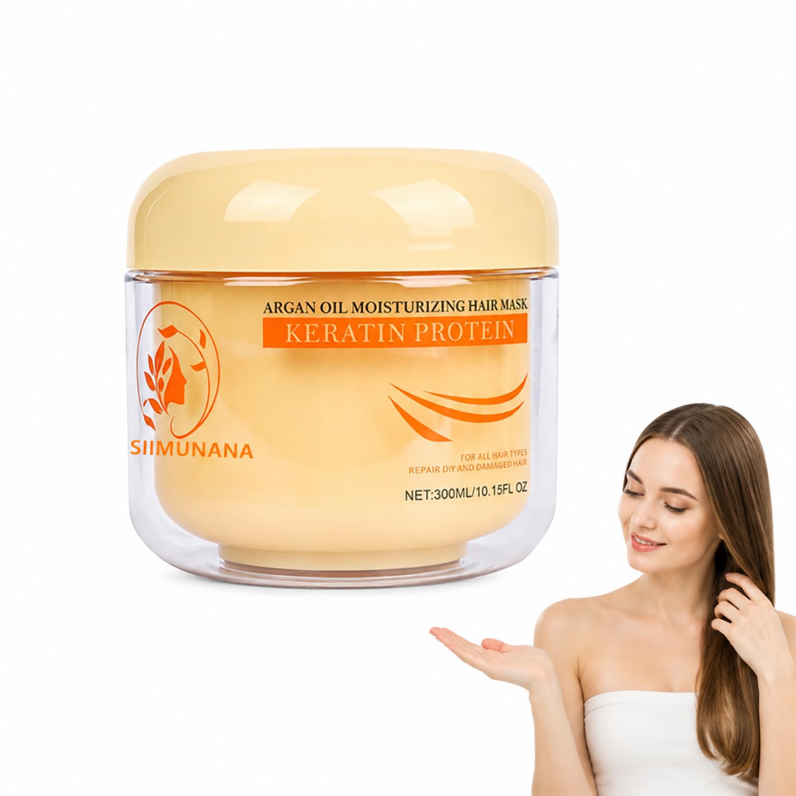Aomimegel Mascarilla - Mascarilla Pelo Con Aceite De Argán Y Queratina Para Cabello Seco Y Dañado Uso Diario (2 PCS)
