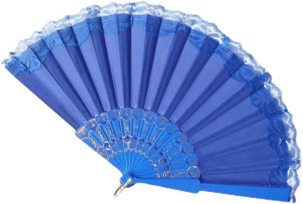 Vintage Silk Lace Folding Fan Pattern Art Craft Gift Home Decoration Ornaments Dance Hand