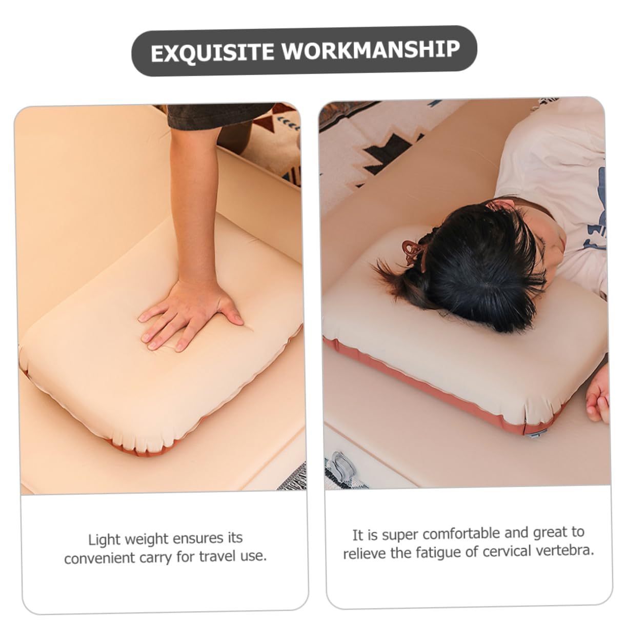 TOYANDONA Almohada Inflable De Viaje Pequeña y Fácil De Transportar para Dormir y Acampar