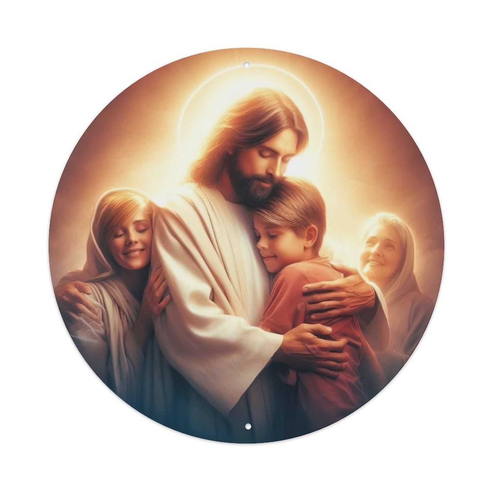 Jesus And The Children Religious Metal Tin Sign